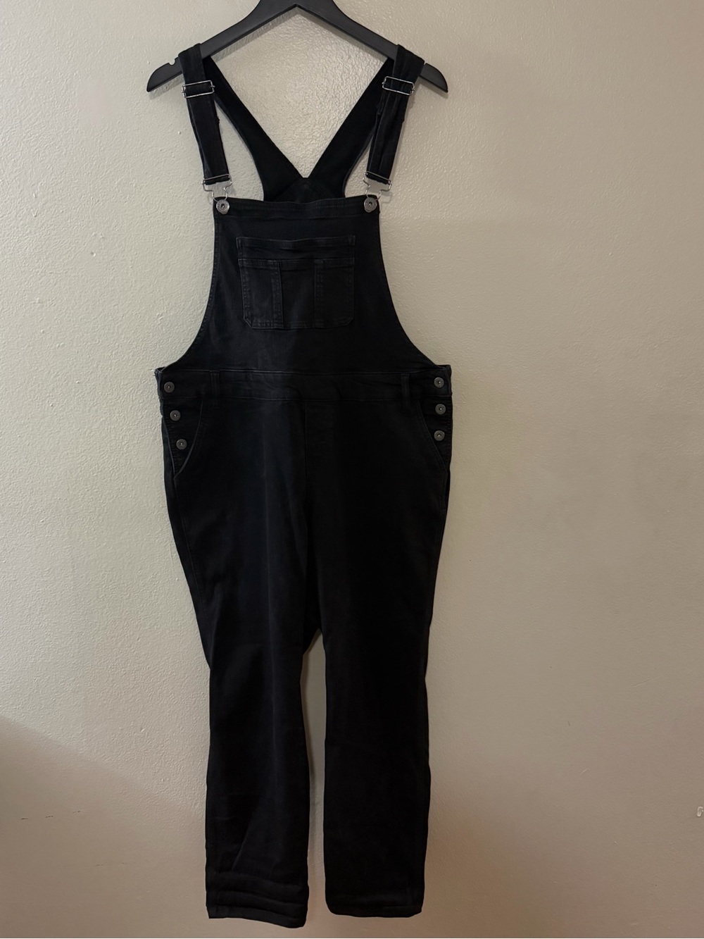 Torrid Premium Black Denim Overalls Plus Size 18R Adjustable Straps Stretch